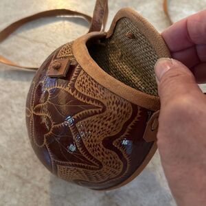 Carved Coconut Crossbody Bag